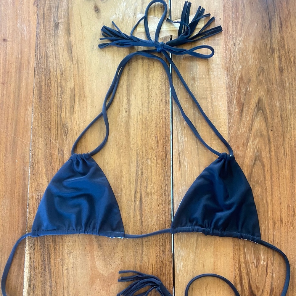 Acacia swimwear black bikini top